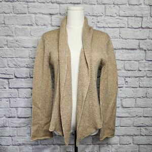 EILEEN FISHER Wool Mohair Blend Open Front Cardigan Size Small Neutral Beige